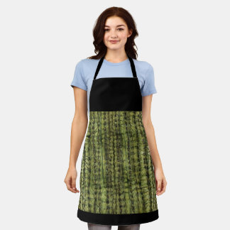 Delantal Cactus Green Kitchen Apron with Black Upper 
