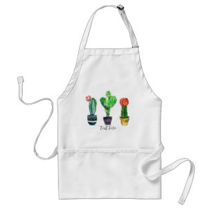 Delantal cactus, suculento, acuarela, fiesta, mexicano,