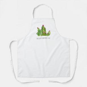 Delantal Cactus Watercolor Art Desert Southwest LOCATION