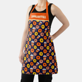 Delantal Cae de calabaza Donuts & Coffee Blue