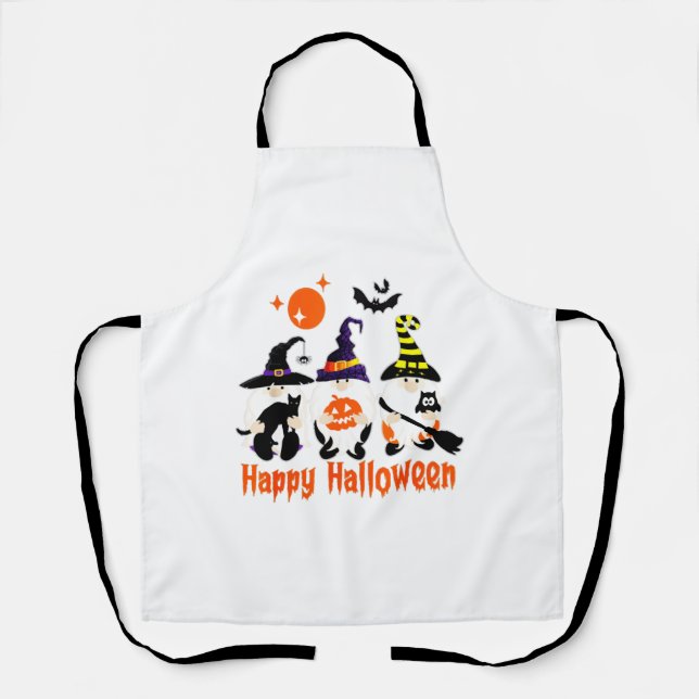 Delantal Cae la Calabaza de Otoño de Halloween Gnomes Cute (Anverso)
