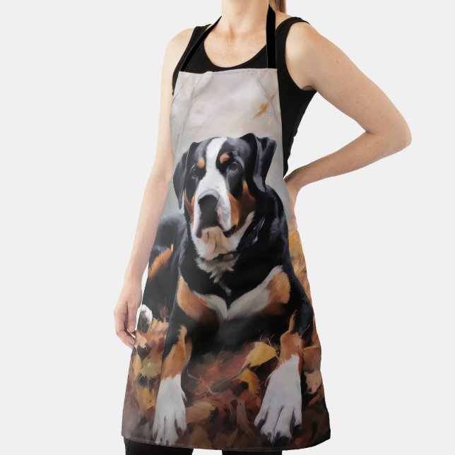 Delantal Cae la montaña suiza en otoño (in situ)