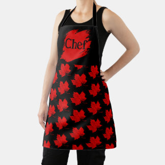 Delantal Cae Red Leaves Todo-Sobre Imprimir Chef Apron