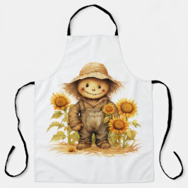 Delantal Cae Scarecrow y girasoles