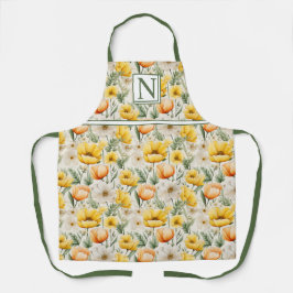 Delantal Caer en las flores de primavera - personalizadas