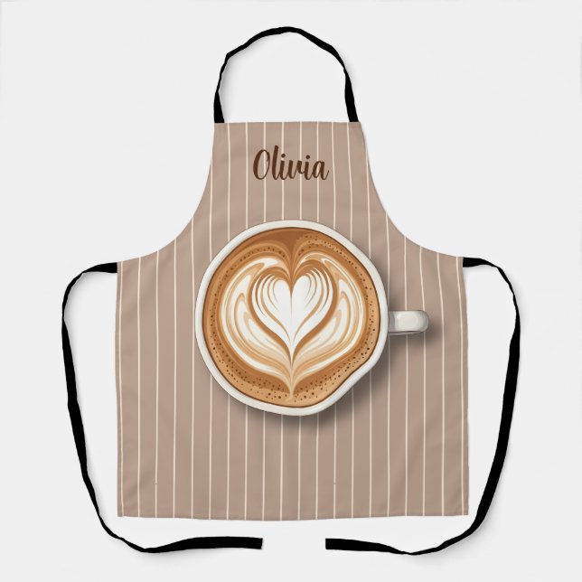 Delantal Café de Arte Latte Personalizado  (Anverso)