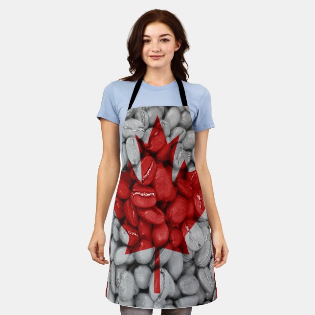 Delantal Café de bandera de Canadá (Gastado)