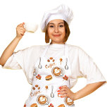 Delantal Café lindo<br><div class="desc">Añada un toque de encanto a su cocina con nuestro Apron de café, con un patrón de acuarela de moda de granos de café, tazas de expreso y detalles inspirados en el barista. Diseñado en tonos cálidos marrones y beige, este elegante delantal es perfecto para los amantes del café, ya...</div>