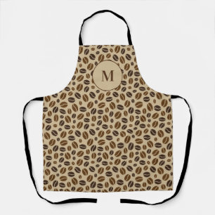 Delantal Café Lover Beans Beige Brown Patterned