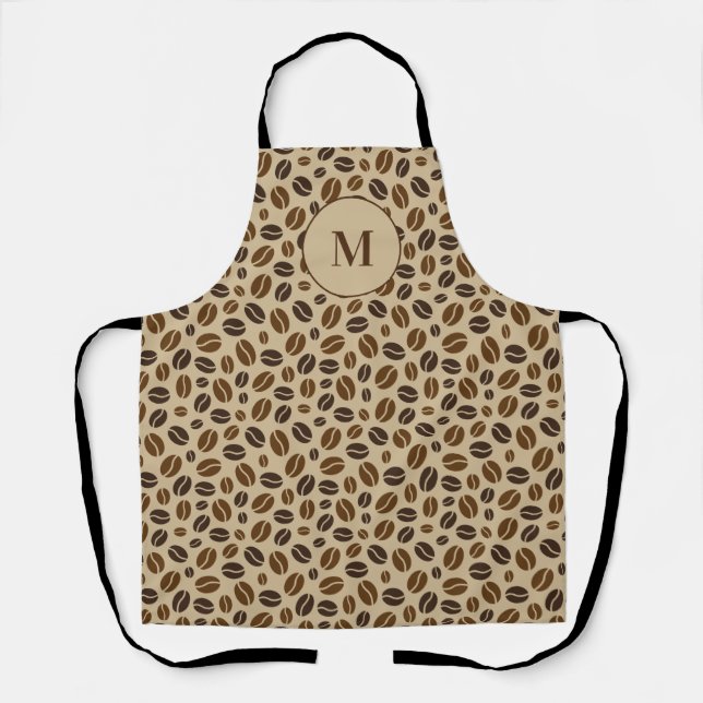 Delantal Café Lover Beans Beige Brown Patterned (Anverso)