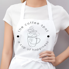 Delantal Cafetería Personalizada Agrega tu Logotipo Moderno