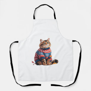 Delantal Caída de la Hoja del Gato Hola Funny Cat Kitten Lo