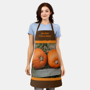 Delantal Caída del par de calabaza personalizada