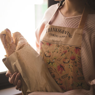 Delantal Caída del quad de cocina del día de acción de grac