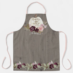 Delantal Caída floral borgoñona Rústica deja calabaza bl