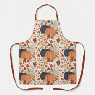 Delantal Caída Rustica Calabazas de otoño flores silvestres