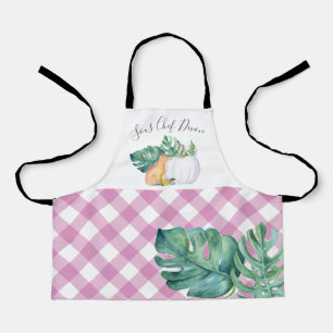 Delantal Caída Tropical Fox y Calabaza Blanca Apron