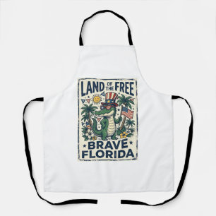 Delantal Caimán de Florida Patriótico 4 de Julio
