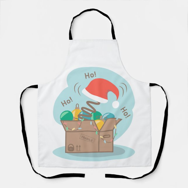 Delantal Caja de artesanías con decoración de Navidades y s (Anverso)