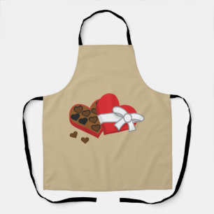 Delantal Caja de regalo de chocolate para el corazón - El d