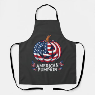 Delantal Calabaza americana Halloween bandera de EE. UU. es