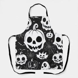Delantal Calabaza blanca Jack O Lantern Halloween Apron