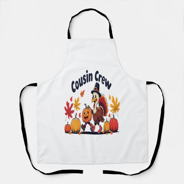 Delantal Calabaza de Acción de Gracias de la Tripulación de (Anverso)