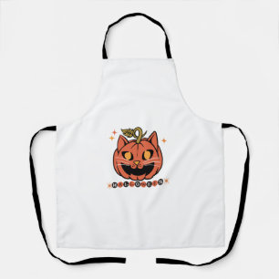 Delantal Calabaza de Gato Vintage de Halloween Jack O Lante