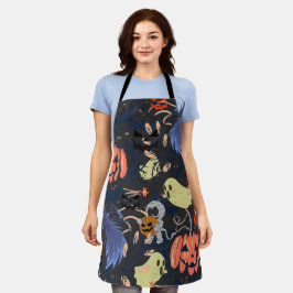 Delantal Calabaza de ghouls de halloween retro Mikitiez
