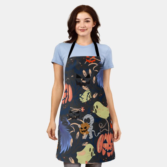 Delantal Calabaza de ghouls de halloween retro Mikitiez (Gastado)