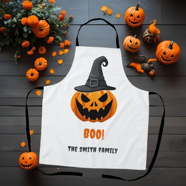 Delantal Calabaza de Halloween "BOO!" - Nombre personalizad (Subido por el creador)