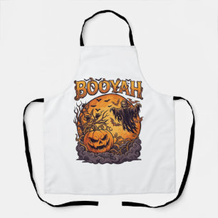 Delantal Calabaza de Halloween Booyah Segador Naranja Luna_