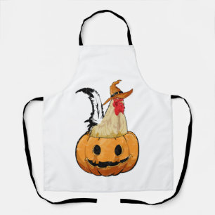 Delantal Calabaza de Halloween Bruja Linda Pollo