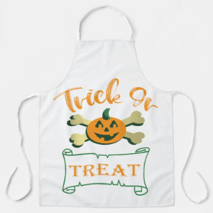 Delantal Calabaza de Halloween con truco o tratar cruces