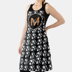 Delantal Calabaza de Halloween Cráneo Fantasma Naranja Mono