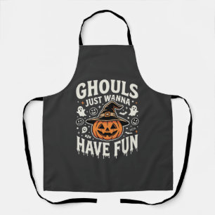 Delantal Calabaza de Halloween de Ghouls que solo quieren d