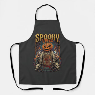 Delantal Calabaza de Halloween de Vires espeluznante sosten