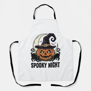 Delantal Calabaza de Halloween Gato Bruja Sombrero Camiseta