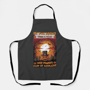 Delantal Calabaza de Halloween Nocturna Sombrero de Copa Mu