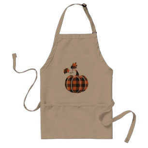 Delantal Calabaza De Otoño Naranja Y Negro Tapado En Otoño