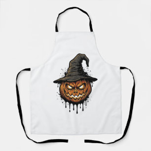 Delantal Calabaza de sombrero de bruja vintage gráfico de H