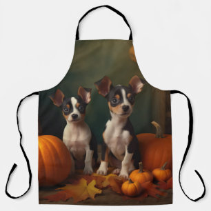 Delantal Calabaza deslumbrante Rat Terrier Puppy Autumn
