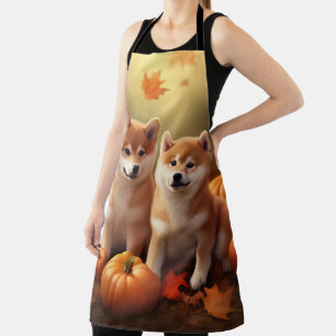 Delantal Calabaza deslumbrante Shiba Inu Puppy Otoño