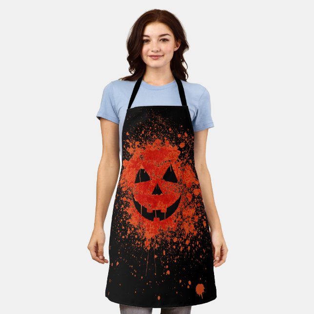 Delantal Calabaza destrozada Jack O'lantern Apron (Gastado)