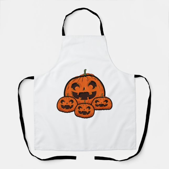 Delantal Calabaza divertida de Halloween, Halloween fantasm (Anverso)