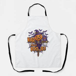 Delantal Calabaza Espantapájaros Búho Morado Murciélagos Ma