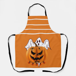 Delantal Calabaza espeluznante de Halloween con fantasma y 