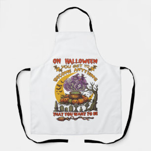 Delantal Calabaza Fantasma Gato Caldero Convertirse Cualqui