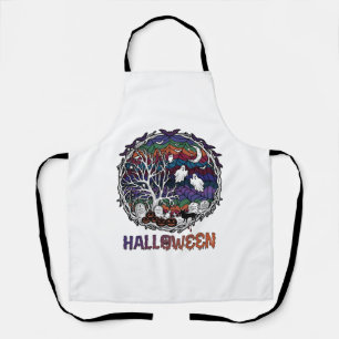 Delantal Calabaza Fantasmas Araña Telaraña Árbol Halloween