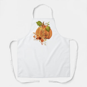 Delantal Calabaza floral de agradecimiento